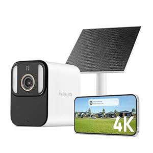 Anona Aurora 4K Solar Akku-Überwachungskamera Aussen, kabellos, 8MP Farb-Nachtsicht, 24/7-AOV-Aufzeichnung, KI-Erkennung, Auto-Tracking, Keine Monatsgebühren, IP67