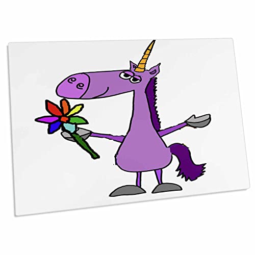 Tapete grande para escritorio con diseño de unicornio púrpura