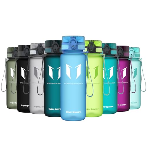 Super Sparrow Sports Water Bottle - 750ml - Non-Toxic BPA Free & Eco-Friendly Tritan Co-Polyester Plastic - For Running, Gym, Yoga, Outdoors and Camping