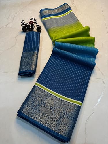 Image of Kashmiri Print Tussar Silk Saree for Women with Unstitched Blouse Piece for All Occasions