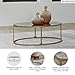 Signature Design by Ashley Korajane Oval Coffee Table with Tempered Glass Top, Faux Marble Finish, Steel Frame, 48