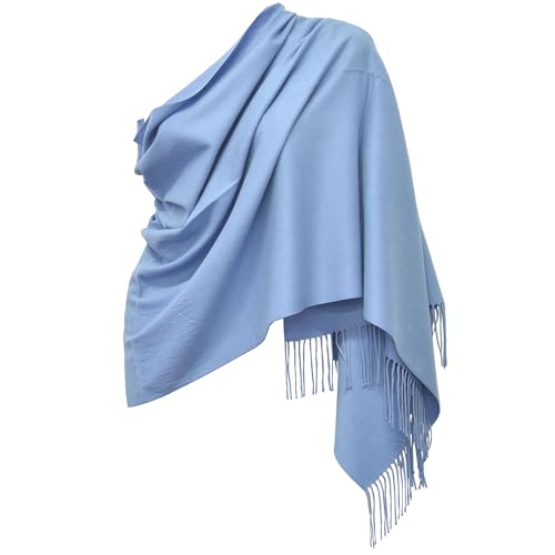 Glory Max Unisex Plain Solid Winter Scarf Cashmere Feel Oversized Soft Warm Shawl Wrap 74"x26"2