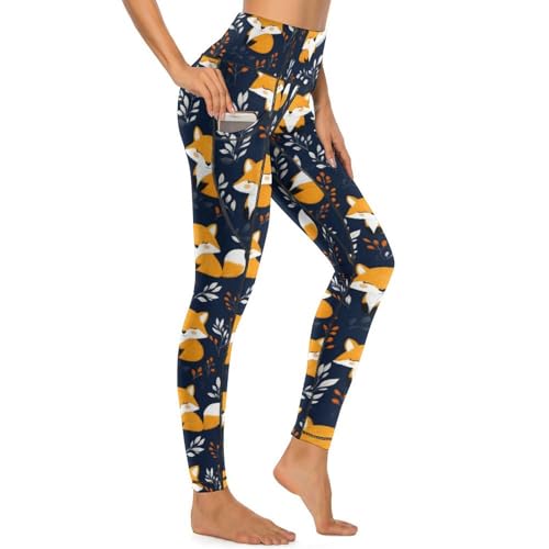 Legging d'entraînement femme avec poches et motif renard
