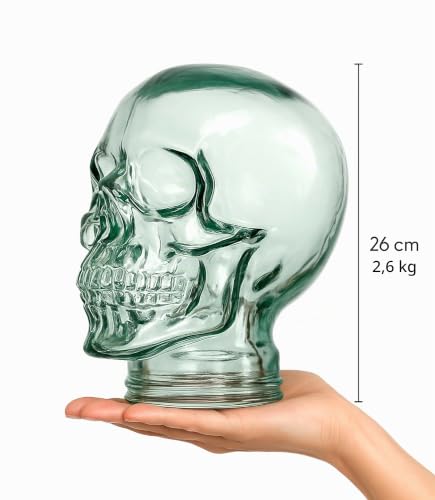 Miniatura 3 de Viste-Lo Cabeza Maniquí Decorativa. Cabeza De Vidrio Reciclado. Expositor Para Accesorios De Cristal. Soporte De Gorros, Gorras, Cascos Y Mas. Fabricado En Vidrio Reciclado. Calavera