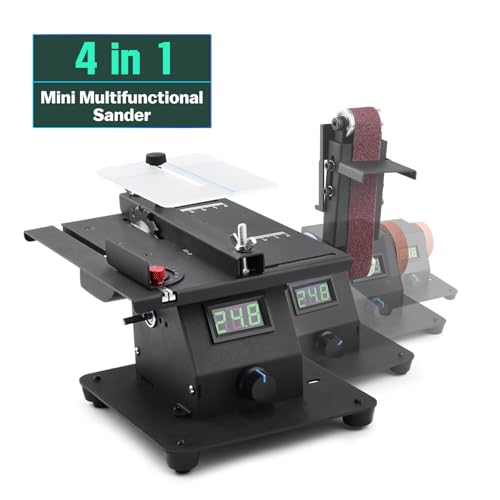 Mini serra de mesa multifuncional 4-1 com visor LED de tensão e 7 velocidades ajustáveis, mini serra