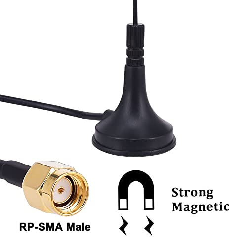 Dual Band Wifi Antenna 2.4Ghz 5Ghz 5.8Ghz 9Dbi Magnetic Base Mimo Dual-Band Router Antenna Rp Sma Male Antenna For Wifi Router Wireless Router Gateway Network Card Usb Security Ip Camera Pack Of 2 #TOP6