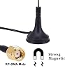 Dual Band WiFi Antenna 2.4GHz 5GHz 5.8GHz 9dBi Magnetic Base MIMO RP-SMA Male Antenna for WiFi Router Wireless Router Gateway Network Card USB Adapter Security IP Camera Pack of 2