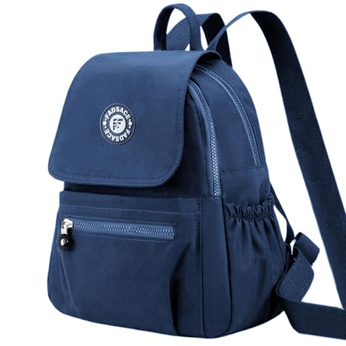 Women's Casual Backpack, Lightweight Nylon Daypack, Travel Mini Shoulder Bag (Navy Blue)2