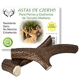 ARTISAN GIFT CO Asta de Ciervo para Perros, Mordedores 100% Naturales - Peso Total 150gr.+ (M Pack 2 unds.)