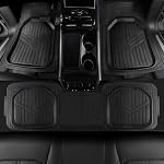 Amazon Basics 3-Piece All-Weather Heavy Duty, Full Set PVC Floor Mats for Universal Fit in Cars, SUVs, and Trucks, Black, Trim to Fit