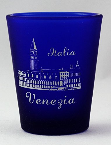 Venice (Venezia) Italy Cobalt Blue Frosted Shot Glass