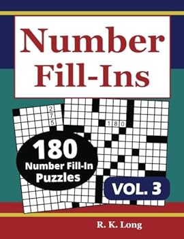 Paperback Number Fill-Ins, Volume 3: 180 Number Fill-In Puzzles Book