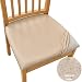 Highdi Fundas de Asiento de Silla 1/2/4/6 Piezas, PU Cuero Impermeable Fundas Cojín del Asiento Elásticas, Fundas Cojín Sillas de Comedor Extraíbles y Lavables para Cocina Oficina (Beige,2 Piezas)