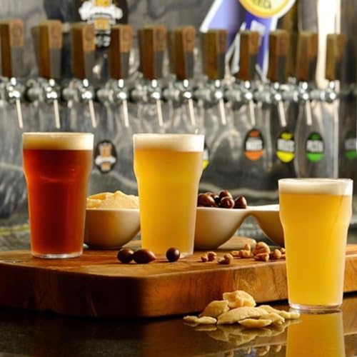 Kit Com 06 Copos Pint 570ml Transparente Em Acrílico Resistente Chopp Cerveja Pub Inglês Bar