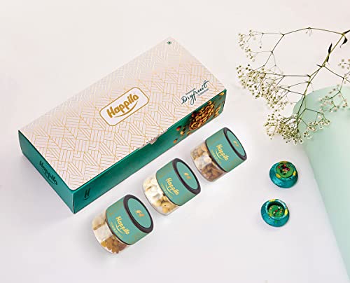 Happilo Dry Fruit Celebrations Gift Box Gardenia, Gift Pack 350g, California Almonds, Premium Cashews & Raisins For Rs. 323 @ 50 %
