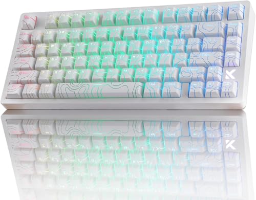 Hyekic Mchose Jet 75 Wired Magnetic Switch Mechanical Gaming Keyboard, Hall Effect, 75% Rapid Trigger, 8KHz Polling Rate, RGB HotSwap, bianco
