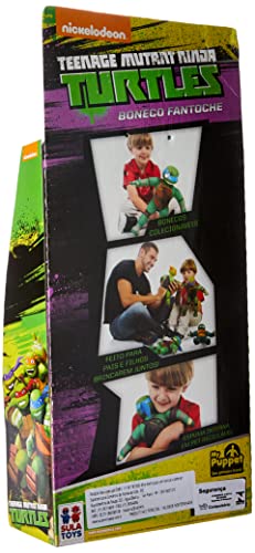 Boneco Fantoche Tartaruga Ninja Leonardo Sulamericana Fantasias Verde Único