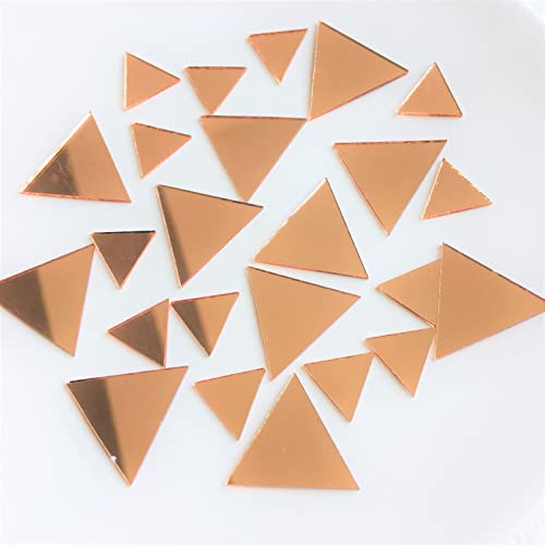 Nuo Rui Triangle Shape Assorted Mirror Mosaic Tile Rose Gold Color Mirror 200 Pcs #TOP27