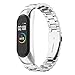 Simpeak Correa Compatible con Xiaomi Mi Band 4 (5.5-8.1 Pulgadas), Pulseras de Acero Inoxidable Wristband Repuesto Bandas Compatible con Xiaomi Mi Band 4 Fitness- Plata Brillante