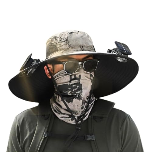 Solar Fans Hat, UV Protection Outdoor Fishing Hats, Rechargeable Breathable Visor, Cooling Solars Powered Fan, UV Protections Headwear Hot Weather Camping, Picnic, Hiking
