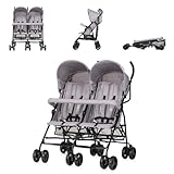 Chipolino Zwillingskinderwagen Double Point klappbar Korb Sonnendach Frontbügel...