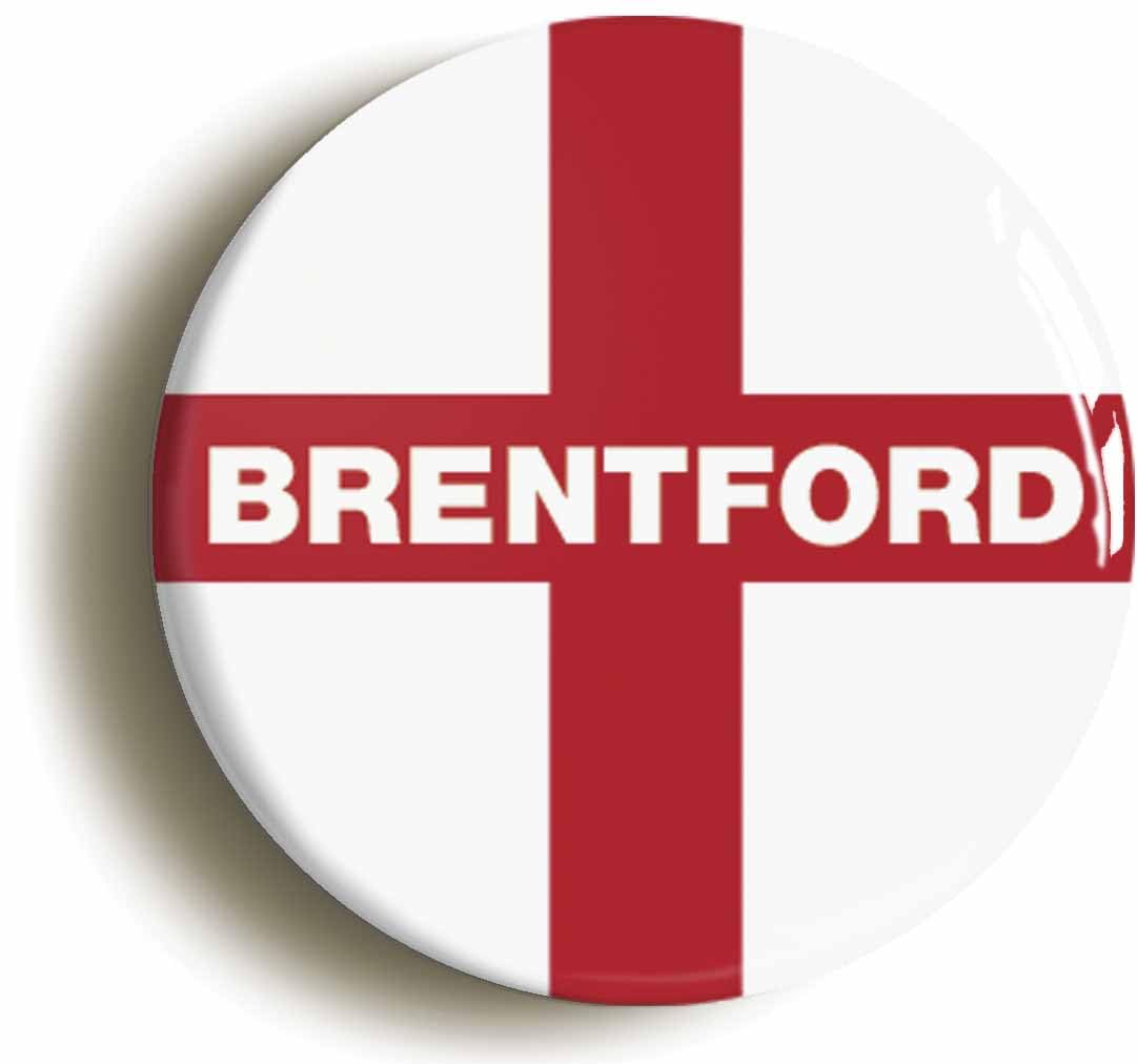 Brentford England Flag Fridge Magnet (Circular 2inch / 50mm Diameter)