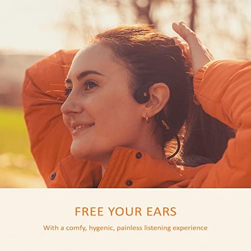 Orange O Bones - Wireless Bone Conduction Headphones, Bluetooth, Open-Ear Design, Built-In Microphone, Waterproof, Sweatproof & Lightweight, Perfect for Running, Sports & Lifestyle, Black