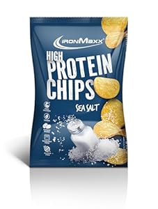 IronMaxx High Protein Chips – Sea Salt 60g | Low Carb, Glutenfrei & Zuckerarm | Knuspriger Eiweiß-Snack