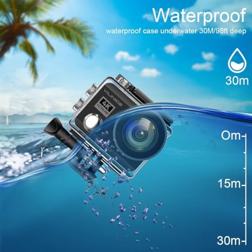 Image of INDIELECTRONICA 4K Action Camera 16mp (with 18 Accessories) - WiFi, Memory Card Support, 170 Wide Angle, Vlog-Ready, Perfect for Travel, Vlogging & YouTube (Matt Black)
