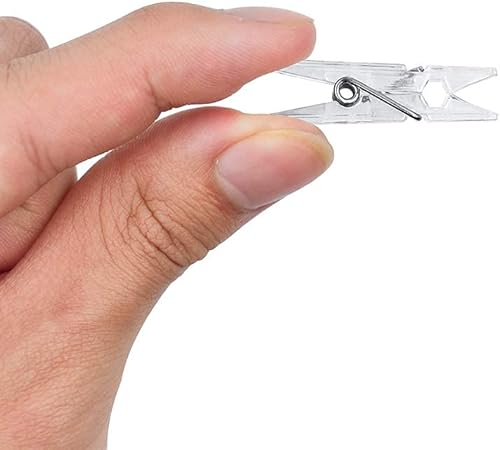 Miniatura 5 de 128 clips transparentes de plástico transparente, carpeta, clips para fotos, pinzas para la ropa