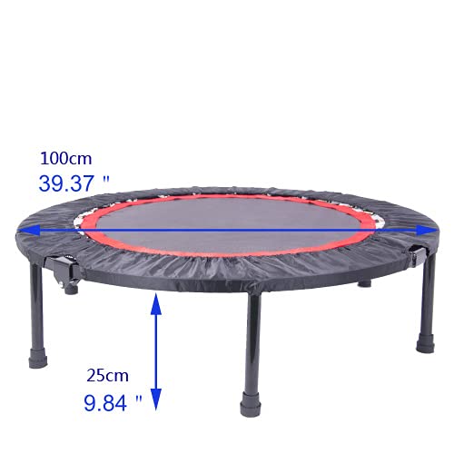 Fitness-Trampolin, Mini Fitness Trampolin Ø 101cm , Klappbar Trampolin mit Sicherheitspads, Leises Trampolin klein für… – Bild 5