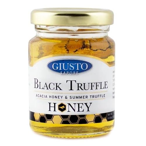 Giusto Sapore Italian Black Truffle Acacia Honey - Imported From Italy - Gourmet Condiment - 4.23 Oz #TOP28