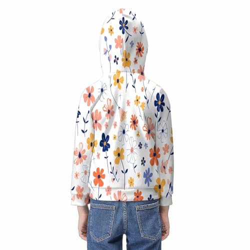 Sweat à capuche fleurs colorées 3D : le pull confortable ado 11-13Y