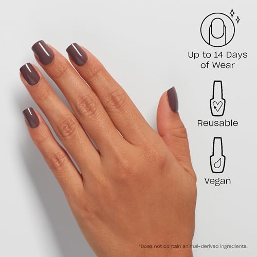 OPI On Point You Don\'t Know Jacques! | Short Round Dark Taupe Press On Nails | With Nail Glue | Long Lasting, Reusable, Non-damaging