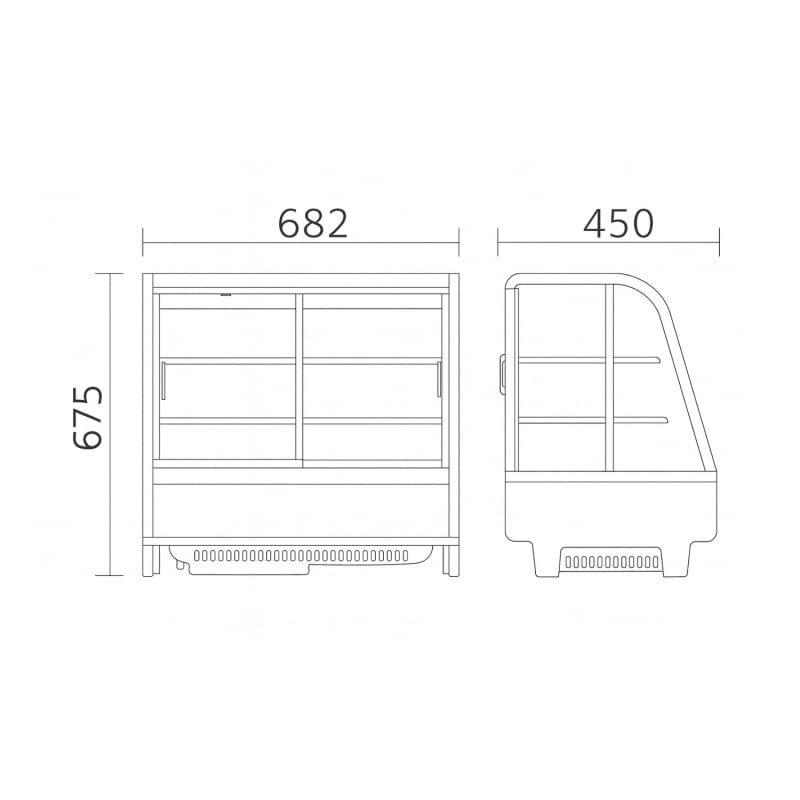 Générique Vetrina refrigerata da appoggio 100 l - nero - 0/+12 °C - Fredda ventilata - Illuminazione a LED - 2 ripiani regolabili - Doppia vetrata