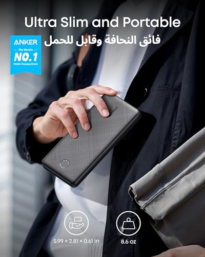 Anker Powerbank (PowerCore 10K), compact accupack met 10.000 mAh capaciteit, PowerIQ-oplaadtechnologie en USB-C voor iPhone, iPad, Samsung Galaxy, Pixel en meer - Afbeelding 4