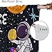 Nitmbi Kids Space Curtains,Cartoon Universe Galaxy Planet Astronaut Inspirational Quotes Pattern Drapes Window 2 Panel Rod Pocket Curtain for Girls Boys Baby Bedroom Nursery Decor 20.5