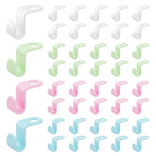 tiopeia Lot de 40 Plastique Connecteur de Cintre Crochets pour Cintres Crochets de Cintres en Cascade Crochet De Connexion De Cintre Gain de Place dans Les placards(4 Couleurs) Cover