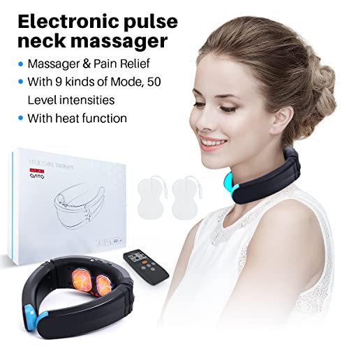 Intelligent Neck Massager With Heat,Electric Neck Massager For Pain Relief, 9 Modes 50 Intensities Cordless Portable Deep Tissue Trigger Massage Equipment In Home Office Car Travel #TOP7