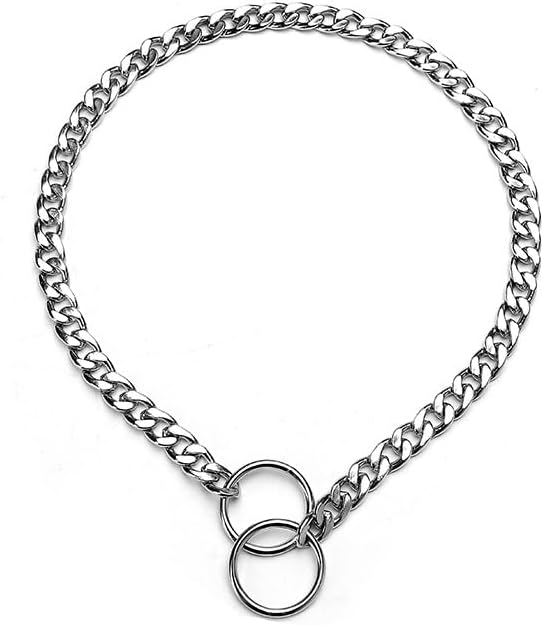 Coleira Martingale de Corrente para Cães Teleyi em Aço com Cromagem, Tamanho M