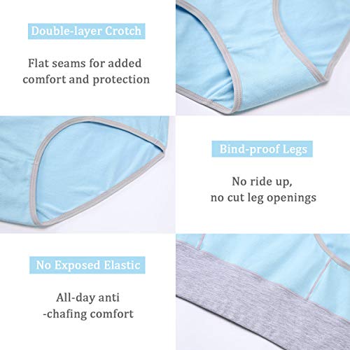Image of wirarpa Women's Cotton Underwear High Waist Stretch Briefs Soft Underpants Ladies Full Coverage Panties 5 Pack