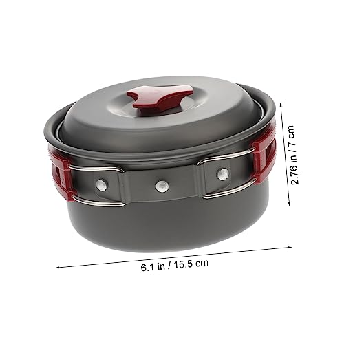 HONMEET 1set Person Outdoor Cookware Set Portable Aluminum Camping Cookware for Picnic Hiking and BBQ Design for Easy Storage and Cleaning - Image 3