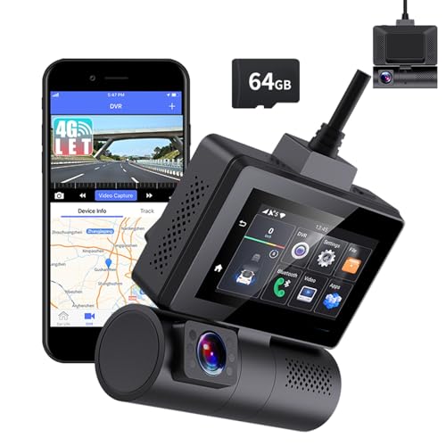 4G LTE Smart Dash Cam with Live Streaming Remote Monitor ADAS GPS...