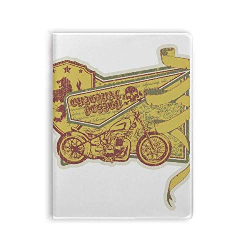 Carnet de notes graffiti jaune avec couverture souple et motif moto pour le dessin