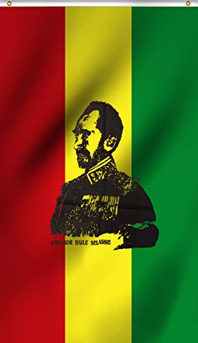 Drapeau Éthiopie Haile Selassie anti-UV avec œillets métalliques renforcés