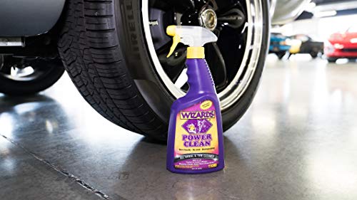 Wizards Power Clean Wheel And Tire Cleaner - Non Caustic And No Acid Biodegradable Interior Car Cleaner - Safe On All Kinds Of Wheels - Dissolves Grease, Brake Dust And Road Grime - 22 Oz #TOP4