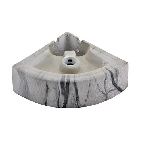 Small Corner Wall Mount Bathroom Sink And Faucet Combo-18"X13" Black White Marble Coated Porcelain Ceramic Above Counter Mini Vanity Vessel Sink With Overflow With Chrome Faucet And Pop-Up Drain Combo #TOP5
