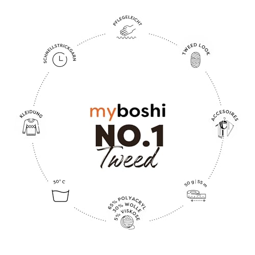 myboshi No1 Tweed Schnellstrickgarn Beige 5x50g – Bild 4