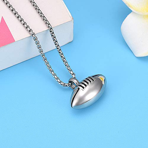 Sport Cremation Jewelry - Stainless Steel American Football Memorial Urn Necklace Pendant For Ashes Of Loved One #TOP2
