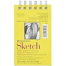 Strathmore 300 Series Sketch Pad, 3.5x5 inch, 100 Sheets, Top Wire - Artist Sketchbook for Drawing, Illustration, Art Class Students